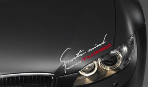 SPORTS MIND Powered by TURBO Vinyl Decal sport auto race sticker logo S-R