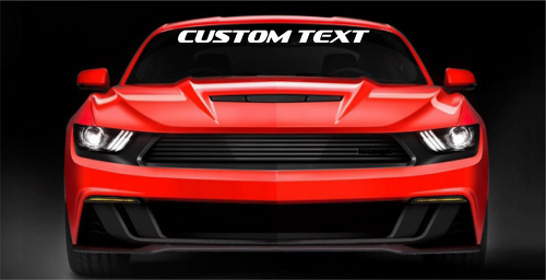 Aangepaste Tekst Vet Cursief Voorruit Vinyl Sticker Banner voor Musclecar Musclecarmodel