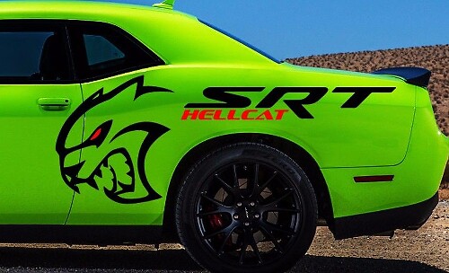 SRT Hellcat Style Quarter Panel Vinyl Decal Kit voor Dodge Challenger