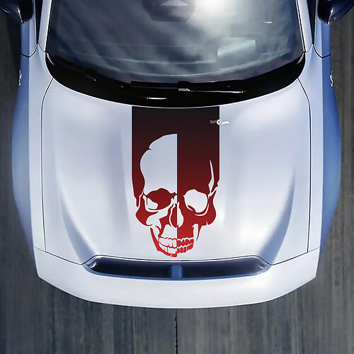 Skull Stripe Hood Decal voor Dodge Charger
