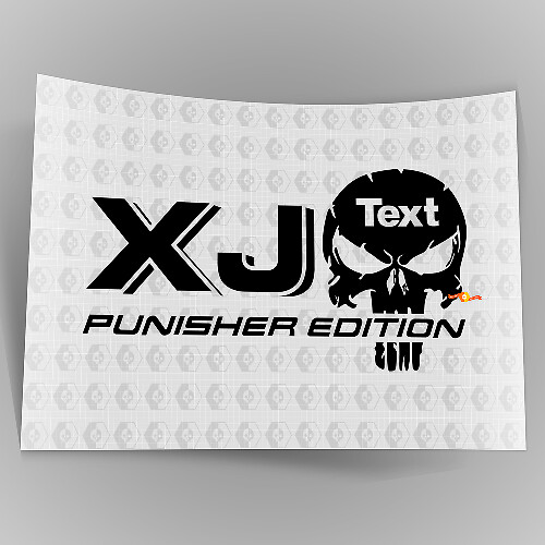 Vrachtwagen auto sticker sticker - (2) XJ JEEP Punisher EDITION - vinyl sticker sticker buiten vinyl
