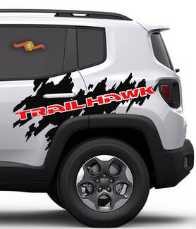 2 kleuren Jeep Renegade Cherokee Trailhawk Side Splash Logo Graphic Vinyl Decal 2018 2023