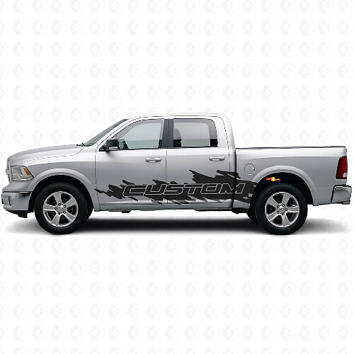 Custom Lettering Splash Style Zijvinyl Decal Kit voor Dodge Ram Truck