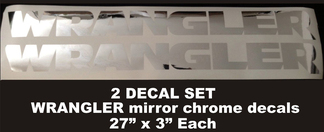 Set van 2 Jeep WRANGLER Mirror Chrome vinyl spatbordstickers JK JKU LJ TJ