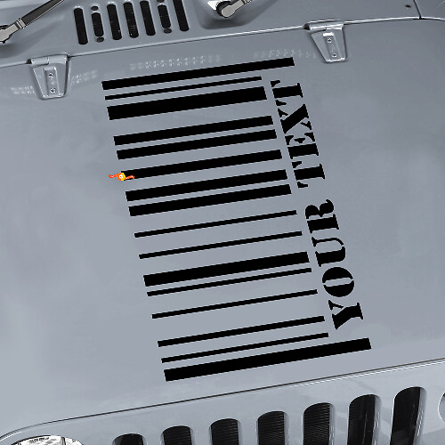 Barcode Graphics Motorkap Vinyl Sticker Decal voor Jeep Wrangler