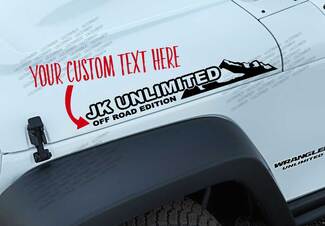AANGEPASTE TEKST - JK JL Unlimited Edition Mountain vinyl sticker sticker past op elke Jeep wrangler JK3