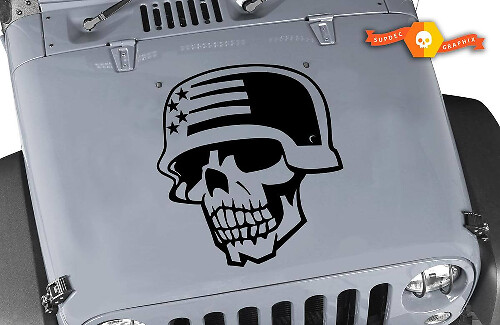 Army Skull Hood Vinyl Sticker voor Jeep Wrangler