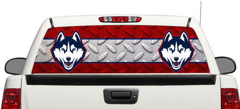 Connecticut Huskies Basketbal logo Achterruit Decal Sticker Pick-up Truck SUV Auto 3