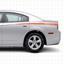 Strepen met persoonlijke tekst zijkant vinyl sticker voor Dodge Charger 2011-2014_4