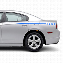 Persoonlijke Tekst & Aflopende Strepen Zijdelingse Vinyl Decal Sticker voor Dodge Charger 2011-2014_2