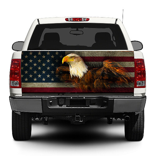 USA-vlag en adelaar achterklep vinylsticker voor pick-up trucks en SUV's
