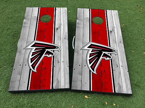 Atlanta Falcons Stijl Cornhole Board Vinyl Wrap Decal Set