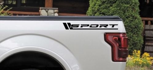 SPORT Vinyl Decal Truck bed Pickup turbo 4wd 4x4 diesel sticker logo embleem BLK