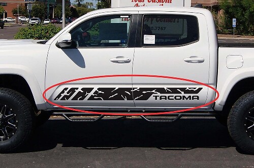 Grunge Stijl Strepen Zijdeur Vinyl Decal Sticker voor Toyota Tacoma 2004-2017