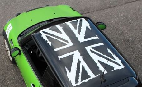 Grungy Britse Vlag Dak Vinyl Decal Set voor MINI Cooper