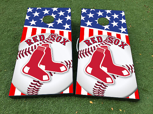 Boston Red Sox Honkbal Cornhole Bord Vinyl Wrap Decal Set