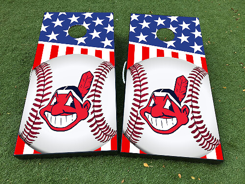 Cleveland Indians Honkbal Cornhole Bord Vinyl Wrap Stickerset