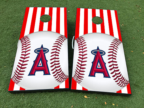 Los Angeles Angels Honkbal Cornhole Board Vinyl Decal Wrap Set
