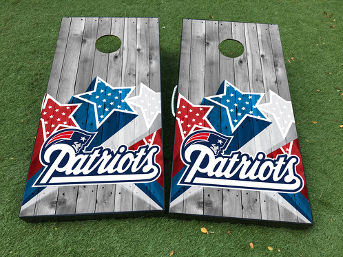 New England Patriots Football Team Cornhole Board Game Sticker VINYL WRAPS met GELAMINEERD