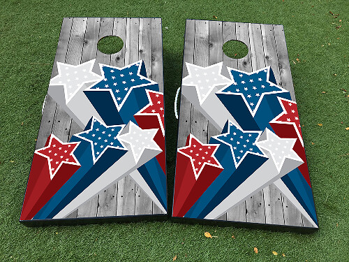Independence Day Patriottische Sterren Cornhole Board Vinyl Wrap Decals Set