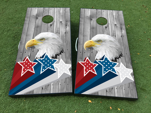 American Eagle USA Star Independence Day Cornhole Board Game Sticker VINYL WRAPS met GELAMINEERD