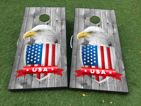 American Eagle USA Vlag Cornhole Bordspel Sticker VINYL WRAPS met GELAMINEERD