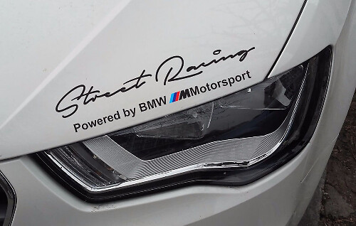 Street Racing M-Style Motorkap Koplamp Vinyl Decal Set voor BMW Auto's