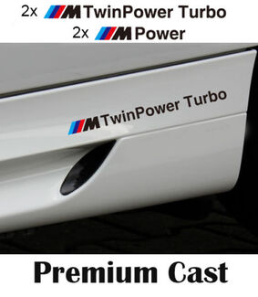 Set van 4x BMW Twin power turbo body zijsticker voor M-serie 520 f10 f12
