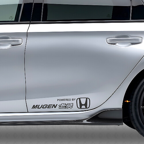 Powered by Mugen Zijkant Vinyl Decal Set voor Honda Auto's