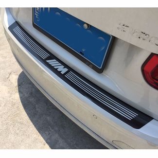 Zwarte koolstofvezel M Performance vinyl auto achterbumper sticker sticker voor BMW