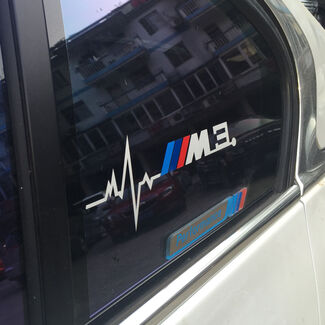 2 stks voor BMW M3 is in mijn Bloed Hearbeat Raamsticker Decals Grafisch
