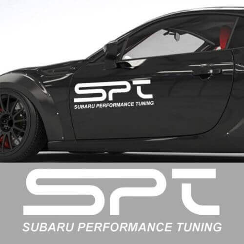 2x SPT-stijl prestatie tuning deur vinyl stickers voor Subaru