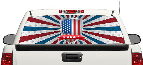 Amerikaanse Vlag USA Achterruit Decal Sticker Pick-up Truck SUV Auto 3