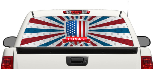 Amerikaanse Vlag USA Achterruit Decal Sticker Pick-up Truck SUV Auto 3