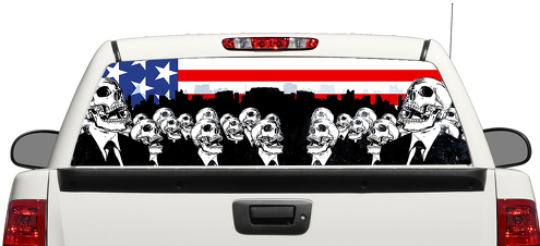 Amerikaanse vlag zombies dood achterruit sticker sticker pick-up truck SUV auto 3