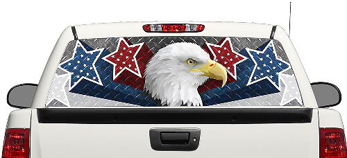Bald Eagle & USA Stars Achterruit Vinylsticker voor Pick-up Trucks SUV's
