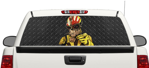 Five Finger Death Punch Skull Achterruit Decal Sticker Pick-up Truck SUV Auto 3