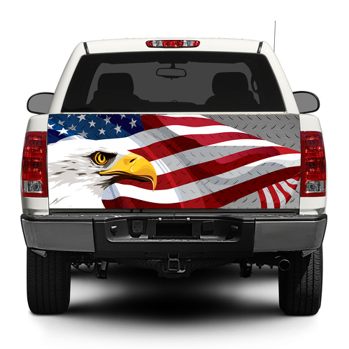 Amerikaanse adelaar USA vlag stalen achterklep sticker sticker wrap pick-up truck SUV auto