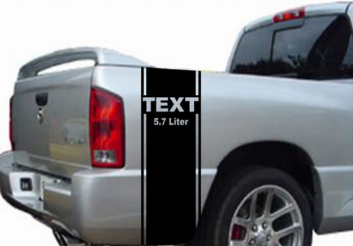 2x Aangepaste Tekst 5.7 Liter Streep Vinyl Decal Stickers voor Dodge Ram Truck