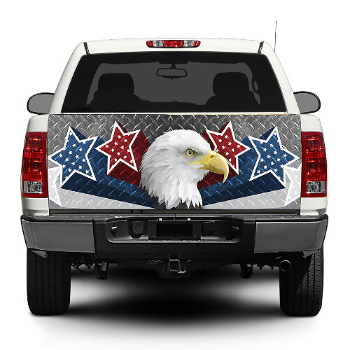 American Eagle USA Stars Diamantplaat Achterklep Decal Wrap voor Pickup Trucks en SUV's