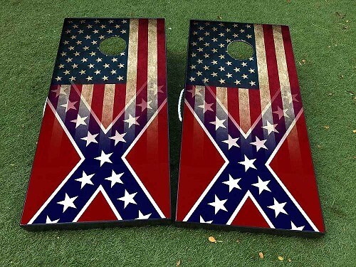 General Lee Stijl Amerikaanse Vlag Cornhole Board Wrap Decal Set
