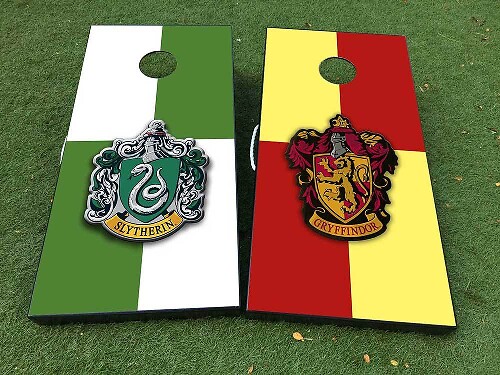 Slytherin- en Gryffindor Cornhole Board Vinyl Wrap Sticker Set