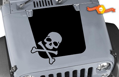 Vinyl Skull Hood Black Out voor 07-17 Jeep Wrangler en Wrangler Unlimited JK