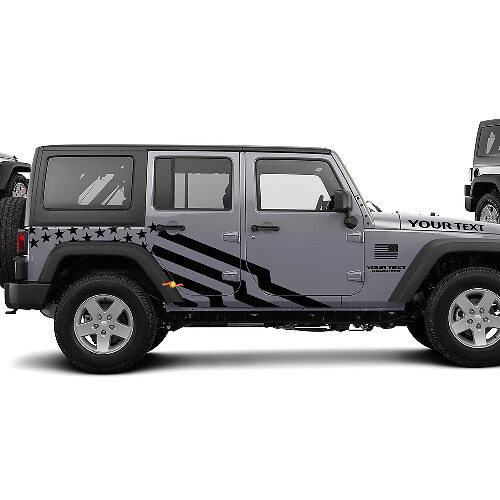 Amerikaanse thema ster grafische sticker sticker voor 07-17 Jeep Wrangler Unlimited JK 4-deurs
