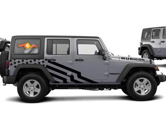 US thema ster grafische sticker voor 07-17 Jeep Wrangler Unlimited JK 4 Door