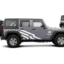 US-vlaggrafiek zij vinylsticker decal voor Jeep Wrangler Unlimited JK 2