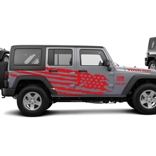 Versleten Amerikaanse Vlag Zij Vinyl Sticker Decal voor Jeep Wrangler Unlimited JK 3