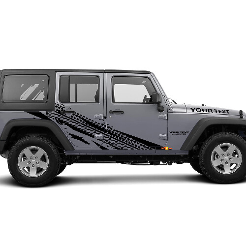 Tire Track Graphic Vinyl Sticker Decal voor Jeep Wrangler Unlimited JK
