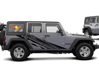 Bandenspoorthema splash Stars Grafische Sticker voor 07-17 Jeep Wrangler Unlimited JK 4 Door