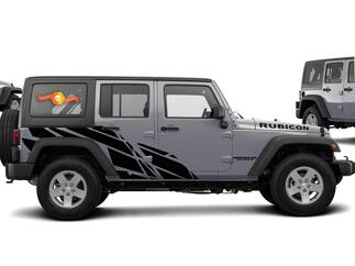 Rechte splash grafische sticker voor 07-17 Jeep Wrangler Unlimited JK 4 Door